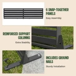 SEVOBAL 6pc Patio Screen Patio Privacy Porch Screen Patio Screens Paged Patio Decorative Screens Patio Screen Decor Outdoor, Black, 272.82"*15.75"*72" -Household Items GUEST 8d29188c 5571 418a 83c5 f1cf46398474 1