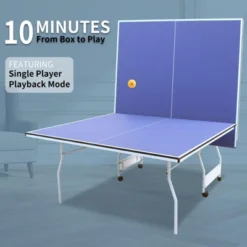 SEVOBAL Table Tennis Accessories 9ft Competition Grade Ping Pong Table Foldable Portable With Playback Mode For Indoor Games, Blue, 57"*33"*5" -Household Items GUEST 8d62db94 8382 4c1b b7d3 ac4f72448d31
