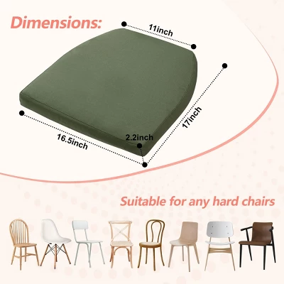 SEVOBAL 2Pack Seat Cushions With Premium Soft Cotton Filling, Non-Slip Bottom, Comfortable Durable Chair Pads For Living Room, Green, 17"*16.5"*2.2" 4 SEVOBAL 2Pack Seat Cushions With Premium Soft Cotton Filling, Non-Slip Bottom, Comfortable Durable Chair Pads For Living Room, Green, 17"*16.5"*2.2" - Image 2