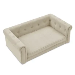 SEVOBAL Pet Beds Elevated Dog Sofa Bed Modern Rectangle Design Fit Small Medium Dogs For Living Room Bedroom, Beige, 39.5"*23.6"*15" -Household Items GUEST 8e0b1ab1 6a25 40a5 9dfe 0cfc020c8a40