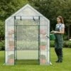 SEVOBAL Greenhouse Outdoor Durable PE Plant Green House For Frost Protection Shelf Clips Roll-up Zipper Door Walk-in For Planter, White, 99"*37"*10" -Household Items GUEST 8f03a806 db45 4eb3 acaa 80ef744e3e2e