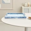 SEVOBAL Serving Platters 2 Set Handcrafted Checkered Serving Trays With Elegant Bone And Resin Set With Handles For Dining, Blue, 18"*11"*2.5" -Household Items GUEST 8f9230a5 adc3 41d2 963b aaee3385baca