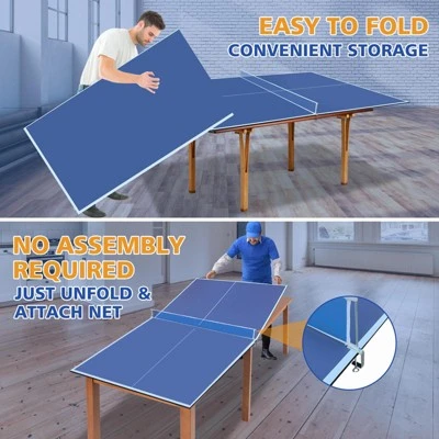 SEVOBAL Table Tennis Accessories 8ft Foldable Ping Pong Conversion Top For Easy Indoor Play, Blue, 50"*26"*3" 6 SEVOBAL Table Tennis Accessories 8ft Foldable Ping Pong Conversion Top For Easy Indoor Play, Blue, 50"*26"*3" - Image 4