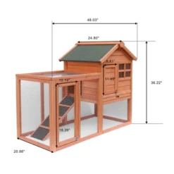 SEVOBAL Easily ,assembled Wooden Rabbit House Chicken Coop Kennels,Brown (48.03"*24.8"*36.22") -Household Items GUEST 90a7dd66 1d41 4f22 bf2e 1b905fc470c7