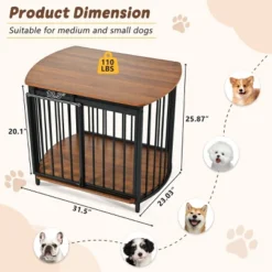 SEVOBAL Pet Crates And Houses Curved Pet Cage Dual Purpose Furniture Ventilated Structure Chew Resistant, Brown, 31.5"*23.03"*25.87" -Household Items GUEST 9150a070 8085 48c7 b407 a9c137ef106f