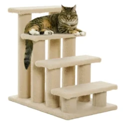 SEVOBAL 25" 4 Step Multi Level Carpeted Cat Scratching Post Pet Stairs,Beige(25"*17"*23.5") -Household Items GUEST 917098cb f43d 4036 ac6c 235d0d5dc788