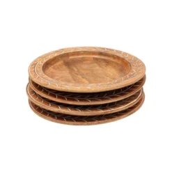 SEVOBAL Serving Platters Handcrafted Wooden Charger Plate, Rustic Chic Tableware For Elevated Dining And Family Party, Brown, 13.75"*13.75"*1.75" -Household Items GUEST 9179faa1 843f 4f3e aeac ffb6077e7e51