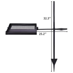 SEVOBAL Grill Cookware Folding Swivel 2-in-1 Portable Cooking Grate, Pan, Adjustable For Camping, BBQs, Fire Pit Cooking, Black, 25.2"*25.2"*32.3"