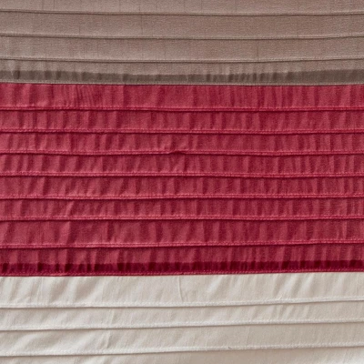 SEVOBAL Shower Curtain Faux Silk With Pintucked Detailing And Colorblock Design For Stylish Bathroom Decor, Red, 72"*72"*0.13" 6 SEVOBAL Shower Curtain Faux Silk With Pintucked Detailing And Colorblock Design For Stylish Bathroom Decor, Red, 72"*72"*0.13" - Image 4