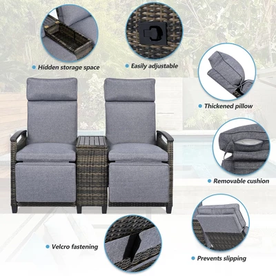 SEVOBAL Patio Accent Chairs, All Weather Outdoor Patio Chairs High Back Couch With Premium Cushions For Garden Backyard, Gray, 47.6"*23.6"*46.1" 6 SEVOBAL Patio Accent Chairs, All Weather Outdoor Patio Chairs High Back Couch With Premium Cushions For Garden Backyard, Gray, 47.6"*23.6"*46.1" - Image 4