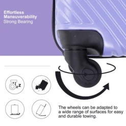 SEVOBAL Luggage 3 Piece PC, ABS Set With Spinner Wheels, Travel Hooks Durable Hardshell Metallic Textured For Travel, Purple, 20.28"*12.2"*30.12" -Household Items GUEST 95aab0ab 1832 43d8 86dc a5a96b4a17ef