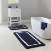 SEVOBAL Bathroom Rugs Bath Mat Rug Home Decor Carpet Shower Mat Home Decor Double Pattern For Shower Room Bathroom Home, Navy, 34"*21"*1.25"