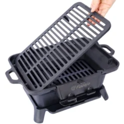 SEVOBAL Outdoor Grills, Griddles And Smokers Oval Cast Iron Hibachi Grill, Portable Charcoal Grill For Outdoor Cooking, Black, 17"*12"*9.9" -Household Items GUEST 9612f041 26d0 4027 84ac 2e228904dfce