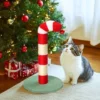 SEVOBAL Pet Scratcher Christmas Cat Scratching Post, Festive Candy Cane Cat Scratcher With Sisal Post And Plush Cover, Red, 11.8"*11.8"*20.5" -Household Items GUEST 96897591 eefd 4df3 98f6 d63667929d0e