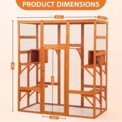 Sevobal Pet Carriers, Cat Cages Indoor Enclosure With Platforms And Lock, Cats Crate Large Exercise Place Ideal For 1-3 Cats, Orange, 62.4"*32.4"*70" -Household Items GUEST 97ad3210 9fef 463e 8c31 57c7ddb25e6c