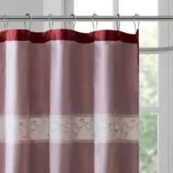 SEVOBAL Shower Curtain Faux Silk With Floral Embroidery And Pintucked Detailing For Elegant Bathroom Decor, Red, 72"*72"*0.13" 8 SEVOBAL Shower Curtain Faux Silk With Floral Embroidery And Pintucked Detailing For Elegant Bathroom Decor, Red, 72"*72"*0.13" -Household Items GUEST 97afd15f 0b32 452f a58b 6403d7568367