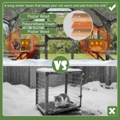 SEVOBAL Large Catio Outdoor Cat Enclosure Pet Crate Multiple Kittens Cat House Walk In Kitty Cage Kennel Sunshine Board Roof, Gray, 96.1"*74.2"*74.4" -Household Items GUEST 97cf0bc2 fdc0 4b6e ac23 1970f6ec633c