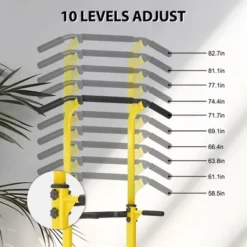 SEVOBAL Adjustable Pull Up Bar Dip Station 10 Height Settings 400LBS Capacity Multifunctional Home Gym Strength Exercise, Yellow, 29.13"*31.89"*82.68" -Household Items GUEST 9848865c 4e8a 4965 8270 f986359de75e