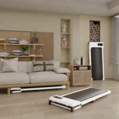 SEVOBAL Walking Pad Running 2.0HP Cushioned Belt Folding Portable Treadmill Spacious Surface Under Desk For Home Gym Office, White, 47.6"*19.1"*4.92"