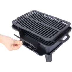 SEVOBAL Outdoor Grills, Griddles And Smokers Oval Cast Iron Hibachi Grill, Portable Charcoal Grill For Outdoor Cooking, Black, 17"*12"*9.9" -Household Items GUEST 9b4b1910 2c44 4117 bba7 142cc0af7276