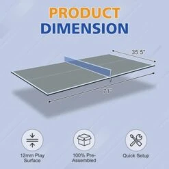 SEVOBAL Table Tennis Accessories 6ft Ping Pong Conversion Top Foldable Portable For Indoor Games, Grey, 35"*19"*3.1" -Household Items GUEST 9d5c0c60 ecf6 4c29 b0b0 53634073a7b2