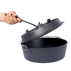 SEVOBAL Grill Cookware Outdoor Dutch Oven With Skillet Lid For Campfire Cooking And Group Meals Use Area, Black, 13.7"*13.7"*6.5" -Household Items GUEST 9e04f6cf dd86 4caf b117 561f59dd855f