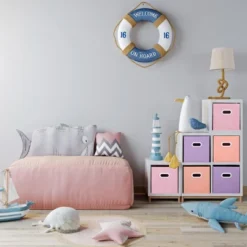 SEVOBAL 6pc Fabric Storage Cubes Organizer Duty Cube Storage Bin Clothes Storage Box Closet Baskets In Shelves Home, Multicolored, 10.14"*4.29"*10.14" -Household Items GUEST 9e200b93 6bb1 4b20 a7a5 6d6642ff635f