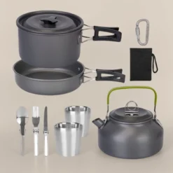 SEVOBAL Outdoor Grills, Griddles And Smokers Compact Camp Kitchen Set, Essential Outdoor Cookware For Family Backpackers, Black, 7.48"*7.48"*5.12" -Household Items GUEST 9e4d3502 54f9 49bd 8ebc fb7c4fdbfd33
