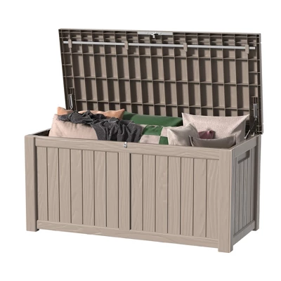SEVOBAL Deck Boxes 120 Gal Outdoor Storage Deck Box, Small Patio Storage Bin For Garden Tools, Beige, 54.25"*26.5"*24.2" 7 SEVOBAL Deck Boxes 120 Gal Outdoor Storage Deck Box, Small Patio Storage Bin For Garden Tools, Beige, 54.25"*26.5"*24.2" - Image 5