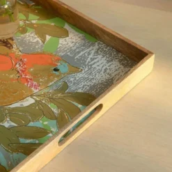 SEVOBAL Serving Platters Artisan Wooden Pretty Bird Tray, Vibrant Handcrafted Serving Platter For Entertaining, Multicolored, 14.57"*14.57"*1.57" -Household Items GUEST 9f1e8491 4f0b 4a7d b22c 2eb32dfa6139