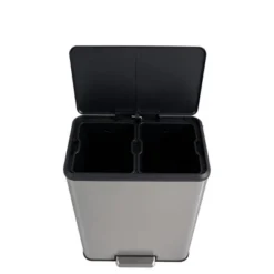 SEVOBAL Trash Can Kitchen Garbage Can Trash Cans Rectangle Stainless Steel With Soft Close Lid Step Foot Pedal Bathroom Toilet, Gray, 30"*23"*16" -Household Items GUEST 9f7de36c 9e6a 4f8e a1d5 4e0cac154bbc