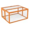 SEVOBAL Pet Crates And Houses Folding Rabbit Hutch Lockable Doors Ground Stakes For Indoor And Outdoor Patio Garden Deck, Orange, 43.3"*37"*21.3" -Household Items GUEST 9fa0d50e 7598 44de 9eb5 52c17c3ac2ec