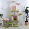 SEVOBAL Pet Tower Floral Cat Tree With Spacious Condo And Hammock, Multi-Level Playground For All Age Cats Playing, Sleeping, Pink, 20"*20"*14.4" -Household Items GUEST a0136d74 e04a 49ba bddf 54016bc7c4b6