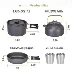 SEVOBAL Outdoor Grills, Griddles And Smokers Compact Camp Kitchen Set, Essential Outdoor Cookware For Family Backpackers, Black, 7.48"*7.48"*5.12" -Household Items GUEST a02b99b9 4d7f 4aa5 8ba4 ecd45fc8f82a