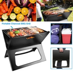 SEVOBAL Grill Cookware Portable Foldable BBQ Grill, Compact Charcoal For Camping, Travel, Lightweight Outdoor Cooking, Black, 17"*11"*15" -Household Items GUEST a096e5ec ba88 4a39 bcd5 993117a7b928