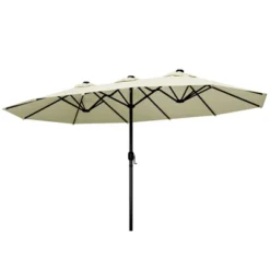 Sevobal Patio Umbrellas Large Double Sided Twin Outdoor Market Umbrella, Crank Handle For Deck, Lawn, Backyard, Sun Shade, White, 181.1“*106.2"*94.5" -Household Items GUEST a0b334e4 a155 41dd 8694 318afb26675f