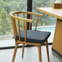 SEVOBAL 2Pack Seat Cushions With Premium Soft Cotton Filling, Non-Slip Bottom, Comfortable Durable Chair Pads For Living Room, Dark Gray,