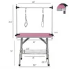 SEVOBAL Pet Grooming Tool 46-Inch Foldable Pet Grooming Table Stainless Steel Frame With Rubber Pads Adjustable, Pink, 46.00"*23.60"*30.00" -Household Items GUEST a334c802 7452 4b43 a7bd 81f9c5f8115b