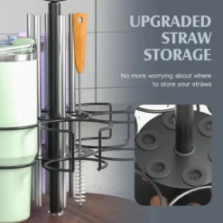 SEVOBAL Stanley 40 Oz Cup Organizer With Handle Rotating Tumbler Holder Bottle Storage Rack Kitchen Holder Non-Slip Pad, Black, 12.87"*12.87"*3.51" -Household Items GUEST a376a56c c1d4 4c45 a1ca 4a5e068aae9f