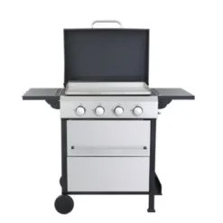 SEVOBAL Outdoor Grills, Griddles And Smokers 4 Burner Propane Gas Grill, BTU Outdoor BBQ With Foldable Side Tables, Black, 31.1"*22.84"*14.96"