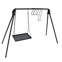 SEVOBAL Outdoor Grills, Griddles And Smokers Family Camping Essential, Portable Swing Grill For Backyard, Park Outings, Black, 40.55"*12.99"*4.72"