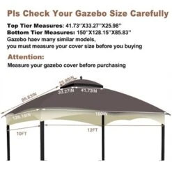 Sevobal Patio Umbrellas Replacement Canopy Top Heavy Duty Gazebo Roof Gazebo Top With Air Vent, Replacement Top Only , Brown,128.15"*150"*85.83" -Household Items GUEST a437f4ab 8d85 4452 9c3a 68d71159c9ab