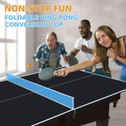Sevobal Game Table 8ft Foldable Ping Pong Conversion Top Table Tennis Surface For Indoor Use And Game Rooms, Black, 96"*48"*3"