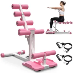 SEVOBAL Deep Squat Machine Home Glutes Trainer Machine With Resistance Bands Assist Trainer Core Legs Workout Home Gym Office , Pink, 29"*16"*23" -Household Items GUEST a53e8925 c52c 4983 8856 fbb353ac431c
