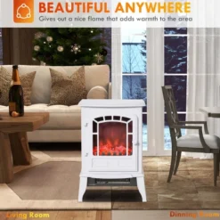 SEVOBAL Fireplace Insert Heater Mantel 3D Flame Fireplace Stove Bottom Air Outlet Fire Place Panoramic Fire Place Heater, White, 17"*12.25"*21.75" -Household Items GUEST a5ad26dc b4de 406c aae9 155dc13431b8