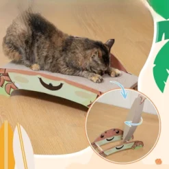 SEVOBAL Crab-Shape Cat Scratcher Corrugated Cardboard Pad Cat Scratch Bed Lounge For Indoor Cats Durable 2-Side Curved Cat Scratching Pad Cute Design -Household Items GUEST a5e3d4de 2eef 4aa0 9c2b 1f8616cc76d5