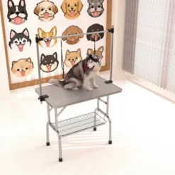 SEVOBAL Pet Grooming Tools Foldable Pet Grooming Table For Pet Large Dogs And Cats With Adjustable, Bathing Station, Sliver, 38"*23.6"*65.5"