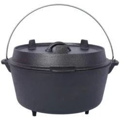 SEVOBAL Grill Cookware Outdoor Camping Pot With Skillet Lid For Group Cooking And Campfire Use Area, Black, 13"*13"*9.2" -Household Items GUEST a6038268 f496 4aa3 ab86 09b4130dcd03