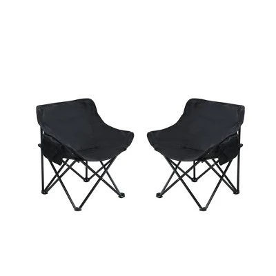 Sevobal Outdoor Portable Chairs 2PCS Folding Camping Chair Set With Side Pocket And Carry Bag For Patio Lawn Garden Deck, Black, 16.5"*20.1"*25.6" 7 Sevobal Outdoor Portable Chairs 2PCS Folding Camping Chair Set With Side Pocket And Carry Bag For Patio Lawn Garden Deck, Black, 16.5"*20.1"*25.6" - Image 5