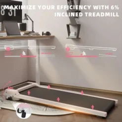 SEVOBAL Walking Pad Running 1HP Cushioned Belt 6° Incline Portable Treadmill Spacious Surface Under Desk Home Gym Office, Pink, 49.2"*20.5"*4.92" -Household Items GUEST a9021a40 439d 4960 9f82 410bb44866f9